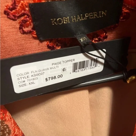 Kobi Halperin Paige Linen-Blend Topper XXL MSRP $798 New - Picture 7 of 10
